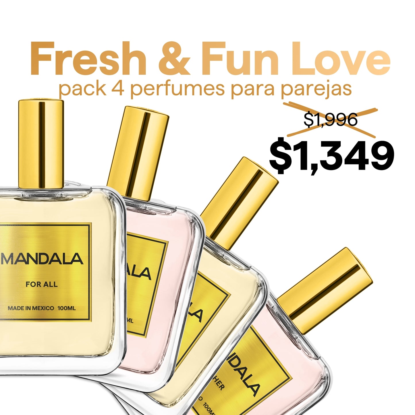 Fresh & Fun Love - pack 4 perfumes para parejas