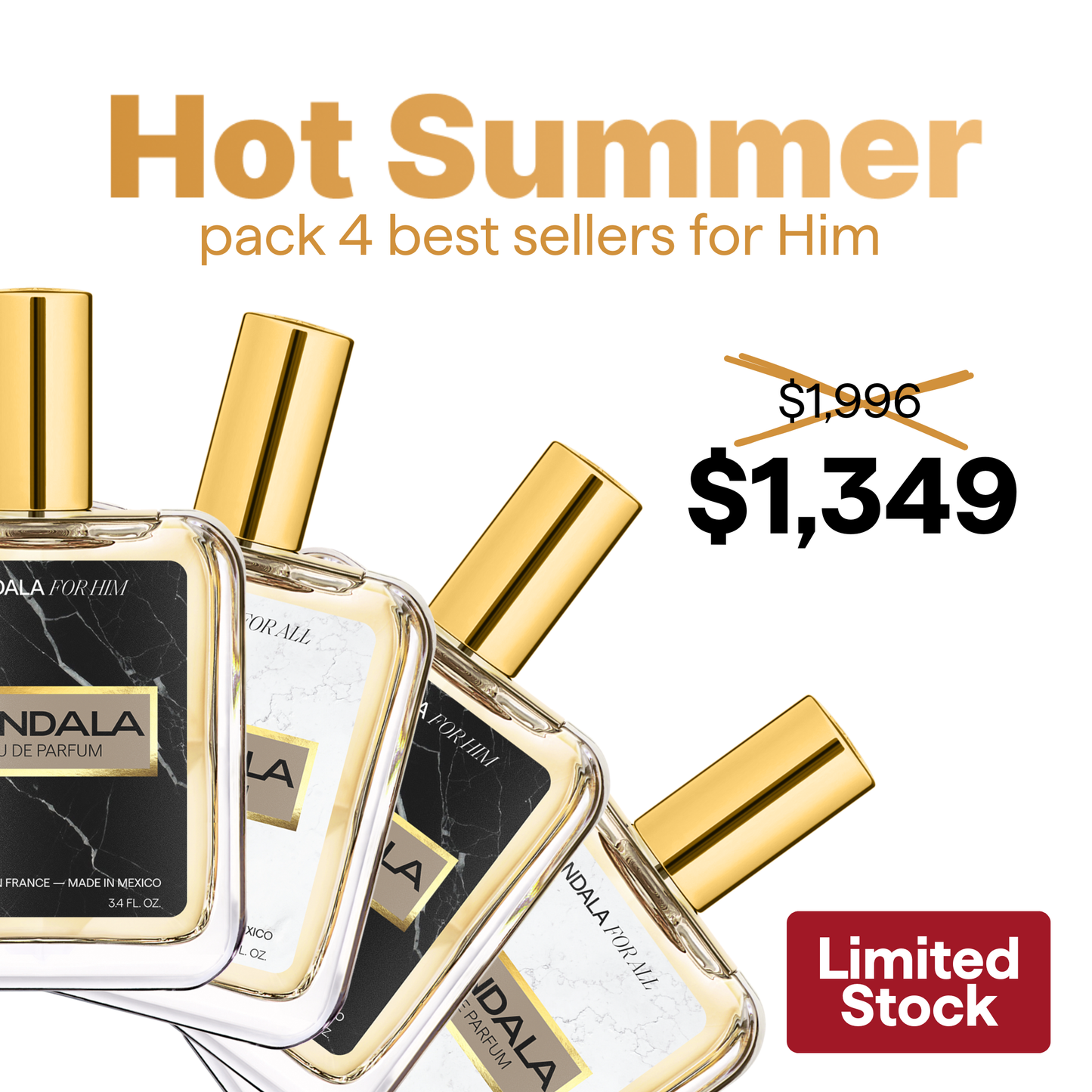Hot Summer - Pack exclusivo de 4 perfumes de verano for Him